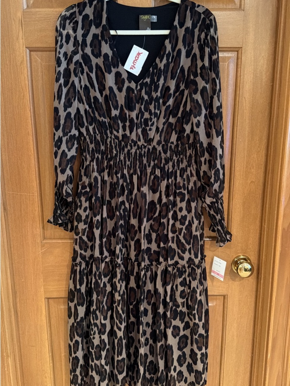 Taylor Leopard Print Maxi Dress in Brown and Black